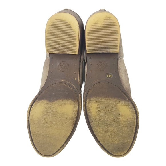 Lucky Brand Bremma Suede Leather Ankle Boots Size US 10 EU 40 Back Zip Taupe - Picture 7 of 11